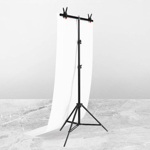 Kit di staffe trasversali per fondale, supporto per fondale per studio fotografico a forma di T, 70 x 200 cm, con clip, senza fondale, 70x200cm