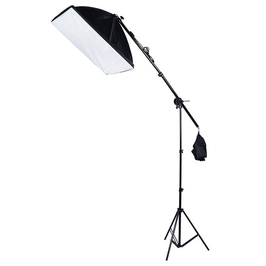 Softbox a luce singola 50x70 cm + supporto per treppiede per illuminazione fotografica da 2 m + set di luci per flash da studio con braccio trasversale