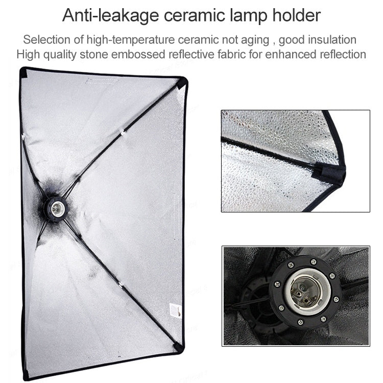 Softbox a luce singola 50x70 cm + supporto per treppiede per illuminazione fotografica da 2 m + set di luci per flash da studio con braccio trasversale