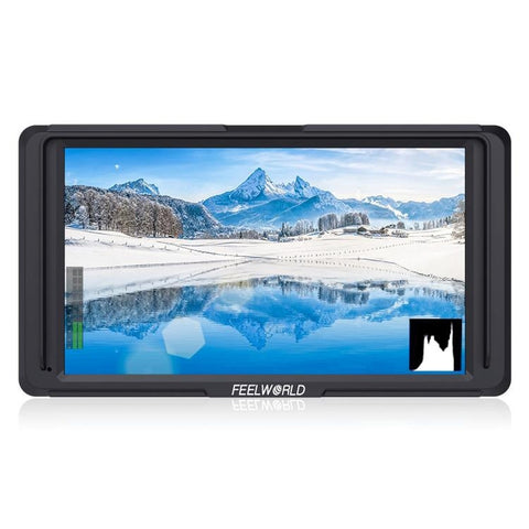FEELWORLD F6S Full HD 1920x1080 Monitor da campo per fotocamera DSLR con schermo IPS da 5,0 pollici con braccio inclinabile, supporto ingresso/uscita HDTV 4K, F6S