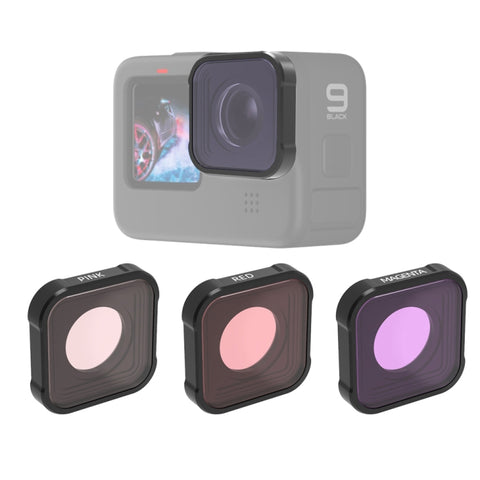 JSR Serie KB Diving (Rosso Magenta Rosa) Filtro per lenti colorate per GoPro HERO10 Black / HERO9 Black, 3-in-1 Color Filter