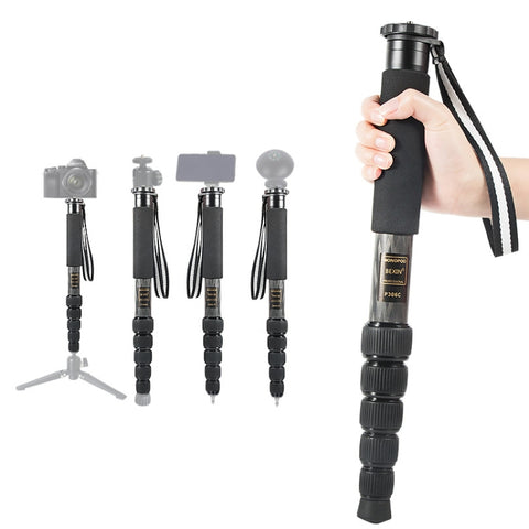 Supporto per monopiede in fibra di carbonio per fotocamera DSLR da viaggio portatile BEXIN P306C, P306C