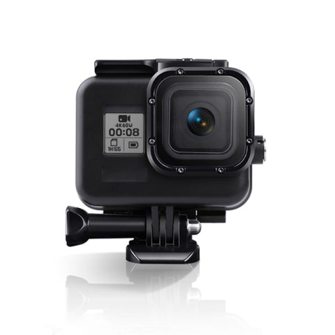 Per GoPro HERO8 Black Custodia protettiva impermeabile da 45 m con fibbia, supporto di base, viti, filtri (viola, rosso, rosa), impugnatura galleggiante, cinturino e inserti antiappannamento, Transparent HERO8 Case+Filters