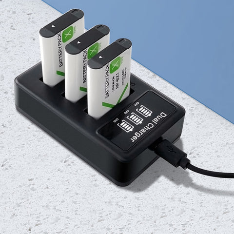 Caricatore Triplo USB con Display LCD per Batteria Sony NP-BX1 con