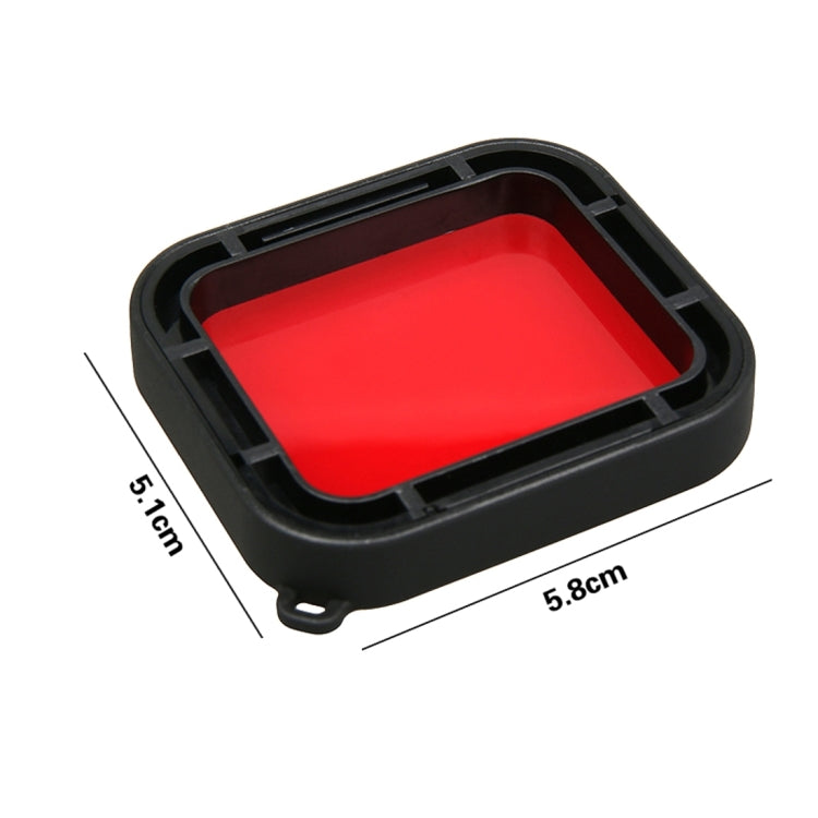 For GoPro HERO5 30m Waterproof PC & ABS Housing Protective Case + Camera Lens Red Quadrate Filter with Buckle Basic Mount & Long Screw & Anti-lost Hand ...