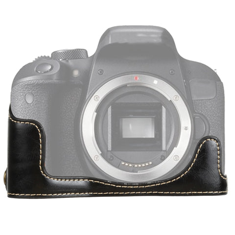 Base mezza custodia per fotocamera in pelle PU con filo da 1/4 di pollice per Canon EOS 77D / 800D, For Canon EOS 77D, For Canon EOS 77D