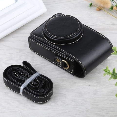 Custodia in pelle PU con vibrazione verticale per fotocamera full body con cinturino per Ricoh GR III / GRII, Sony ZV-1 / DSC-RX100M7 / RX100M6 / RX100M5 / RX100M2, For Ricoh GR III