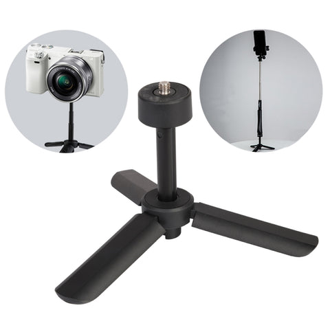 Fotopro SY-360 Supporto per treppiede da desktop per vlogging con morsetto per telefono con rotazione di 360 gradi per piccole fotocamere digitali e smartphone, SY-360 (Black)