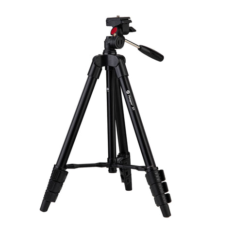 Fotopro X1 Supporto per treppiede con gambe pieghevoli a 4 sezioni con testa tridimensionale a forma di U e morsetto per telefono per DSLR e fotocamera digitale, altezza regolabile: 39-122,5 cm, X1