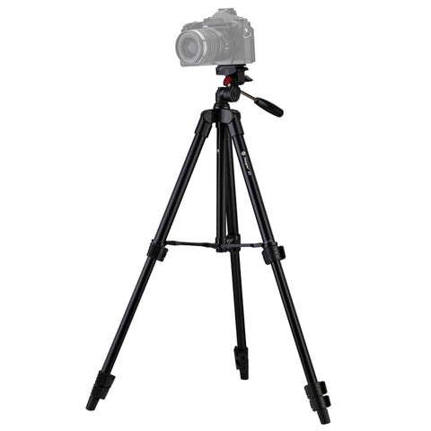 Fotopro X1 Supporto per treppiede con gambe pieghevoli a 4 sezioni con testa tridimensionale a forma di U e morsetto per telefono per DSLR e fotocamera digitale, altezza regolabile: 39-122,5 cm, X1