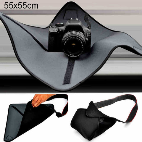 Coperta magica antiurto con borsa in neoprene per obiettivi fotografici Canon / Nikon / Sony, dimensioni: 55 x 55 cm, 55 x 55cm