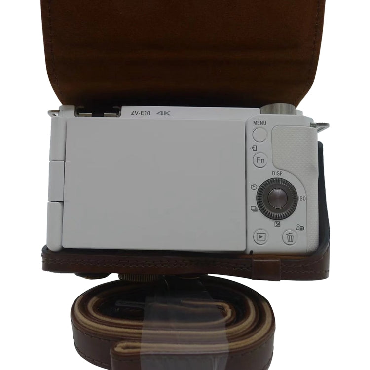 Full Body PU Leather Case for Sony ZV-E10 Camera