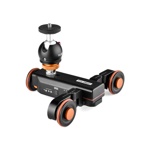 YELANGU L4X-BC Roue pour télécaméra Dolly II Carrello elettrico pour binario a 3 ruote Puleggia video Carrello avec testa a sfera, Carico: 3 kg, L4X-BC