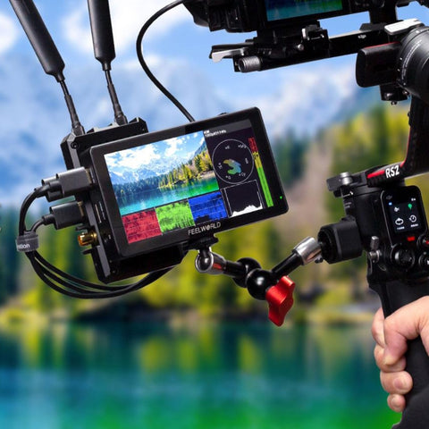 FEELWORLD LUT5 Moniteur de champ pour appareil photo reflex numérique avec écran tactile ultra lumineux de 5,5 pouces 3000nit, LUT5