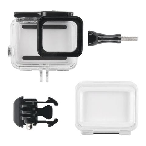 Custodia protettiva impermeabile da 45 m + cover posteriore touch screen per GoPro NEW HERO /HERO6 /5, con fissaggio di base e vite con fibbia, non è necessario rimuovere l'obiettivo, Touch Screen (Transparent), Touch Screen (Black)
