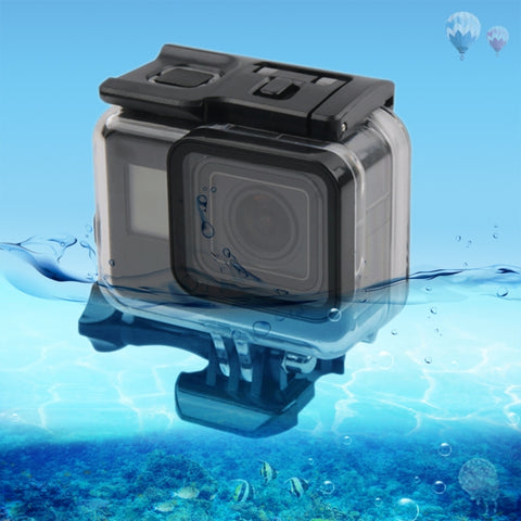Custodia protettiva impermeabile da 45 m + cover posteriore touch screen per GoPro NEW HERO /HERO6 /5, con fissaggio di base e vite con fibbia, non è necessario rimuovere l'obiettivo, Touch Screen (Transparent), Touch Screen (Black)