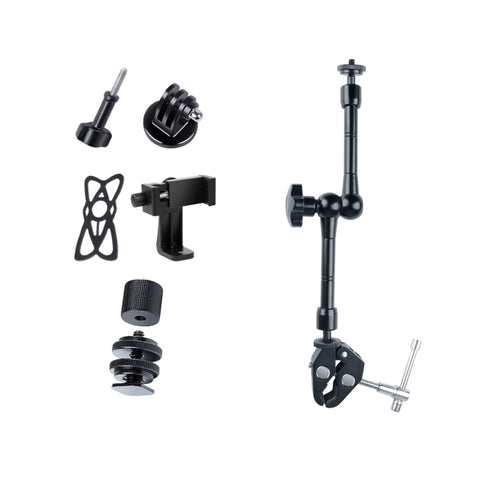 Braccio magico articolato avec attrito regolabile da 11 pollici + grand clip ad artiglio con morsetto per telefono, 11 pouces Magic Arm + Claws Clips avec pince de téléphone