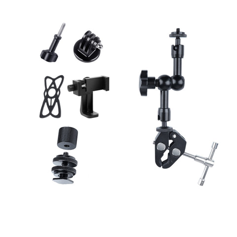 Braccio magico articolato avec attrito regolabile da 7 pollici + grand clip ad artiglio con morsetto per telefono, 7 pouces Magic Arm + Claws Clips avec pince de téléphone