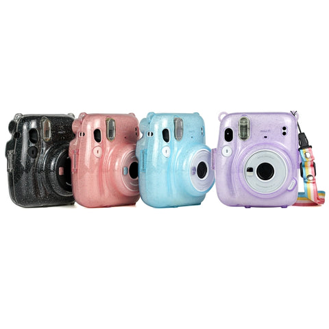 Custodia in cristallo glitterato con cinturino per FUJIFILM Instax mini 11