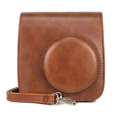 Borsa per fotocamera con custodia in pelle PU retrò per tutto il corpo con cinturino per FUJIFILM instax mini 7+, For FUJIFILM instax mini 7+