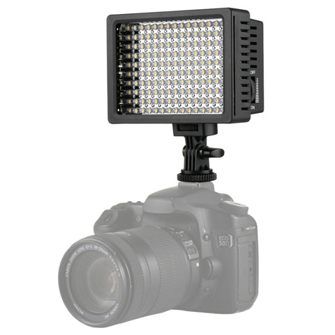HD-160 Luce video LED a luce bianca Luce di riempimento per illuminazione fotografica sulla fotocamera per Canon, Nikon, DSLR con 3 piastre filtro, HD-160