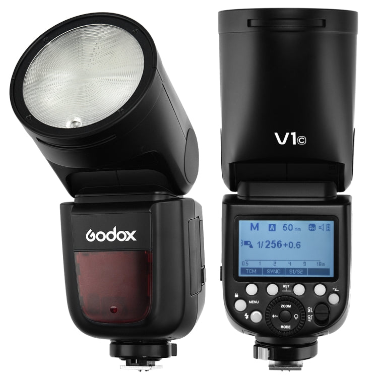 Speedlite flash TTL Godox V1C a testa tonda per Canon, V1C for Canon