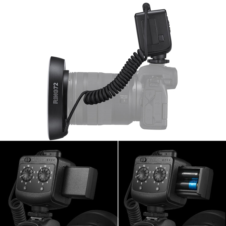 Godox Ring72 Macro Ring Flash con 48 LED e 8 Anelli Adattatori