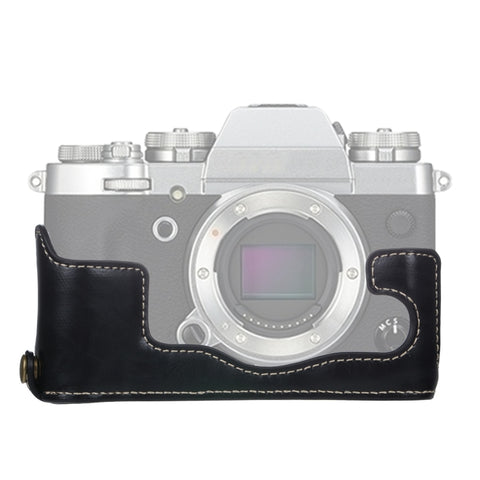 Base mezza custodia per fotocamera in pelle PU con filo da 1/4 di pollice per FUJIFILM X-T3/X-T2, For FUJIFILM X-T3