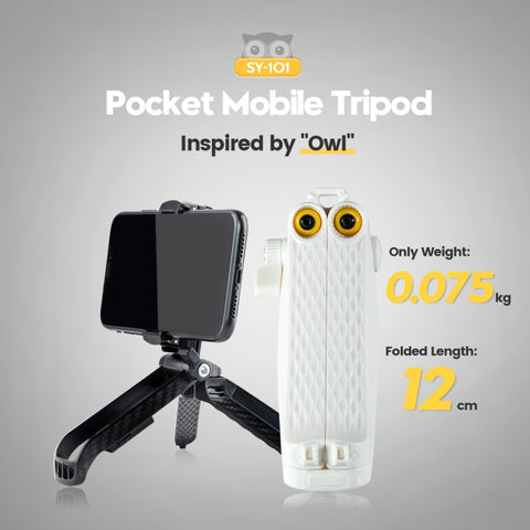 Fotopro SY-101 Mini treppiede tascabile con morsetto per telefono per smartphone, SY-101(Black), SY-101(White)