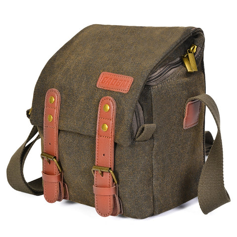 CADEN N1 Bourse photographique pour appareil photo numérique imperméable en tissu simple rétro multifonction, N1 Simple Café, N1 Simple Beige Blanc