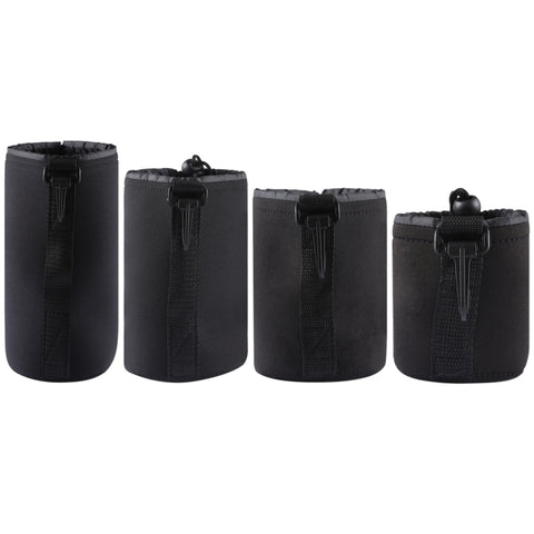 Borsa da trasporto per obiettivo fotocamera reflex in neoprene da 4 pezzi con moschettone, dimensioni: 10x22 cm, 10x14 cm, 10x18 cm, 8x10 cm, 4 Size