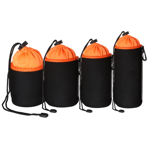 Borsa per obiettivo fotocamera reflex 4 in 1 Borsa per obiettivo singolo micro Borsa per bile interna per obiettivo Custodia protettiva impermeabile più ispessimento in velluto, 4 in 1