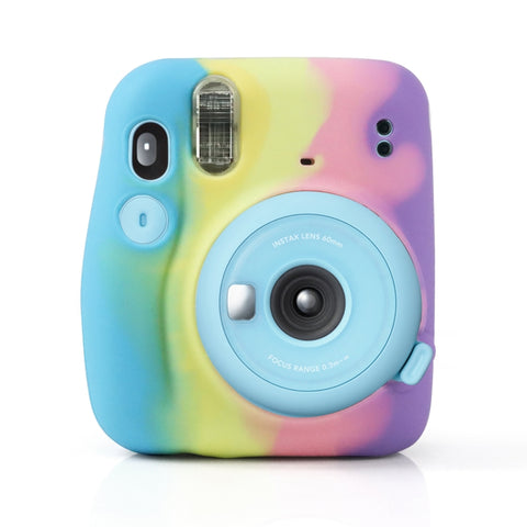 Custodia protettiva in silicone morbido arcobaleno per Fujifilm Instax mini 11