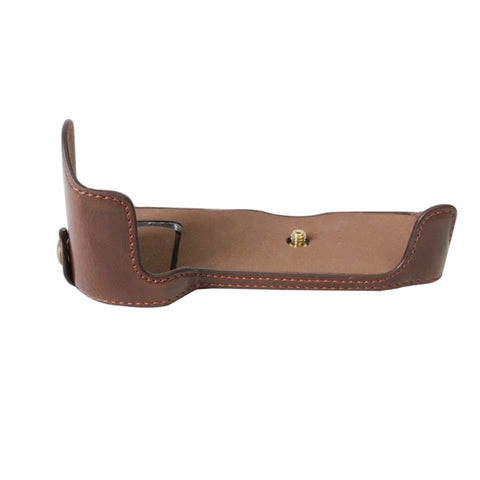 Base mezza custodia per fotocamera in pelle PU con filo da 1/4 di pollice per Nikon D5500 / D5600, For Nikon D5500