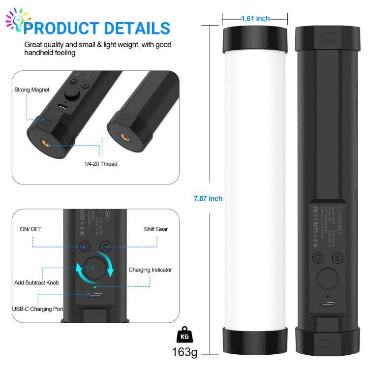 LUXCeO P100 RGB Light Stick with Remote & Softbox Attachment