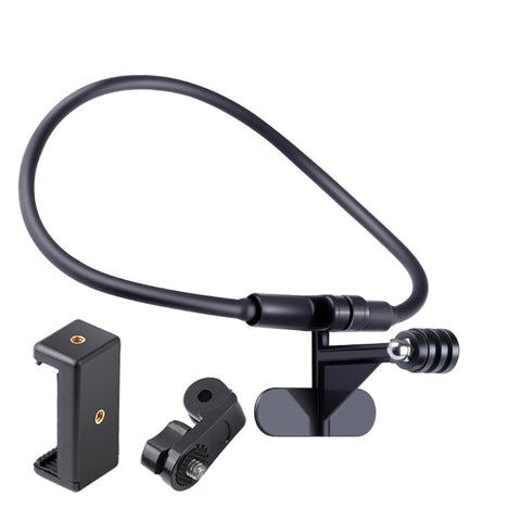 Supporto per fotocamera da collo indossabile pigro a mani libere con morsetto per telefono, versione estesa, Neck Holder C
