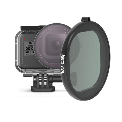 Filtro obiettivo CPL con alloggiamento rotondo JSR per GoPro HERO8 nero, CPL Lens