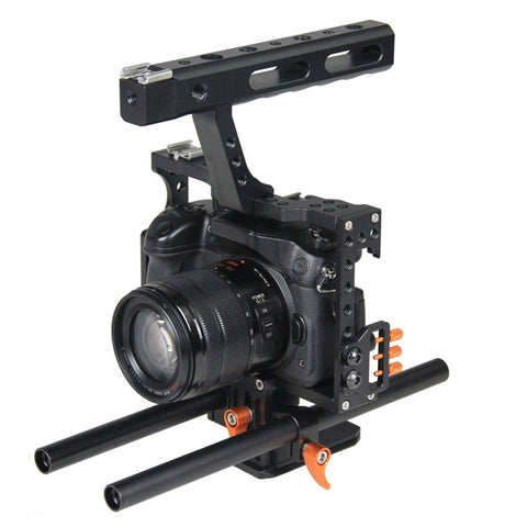 YELANGU YLG0904A Maniglia stabilizzatore gabbia videocamera per Panasonic Lumix DMC-GH4 / Sony