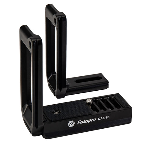 Fotopro QAL-88 Supporto base per staffa per piastra a sgancio rapido 2 in 1 per riprese verticali da 1/4 pollici