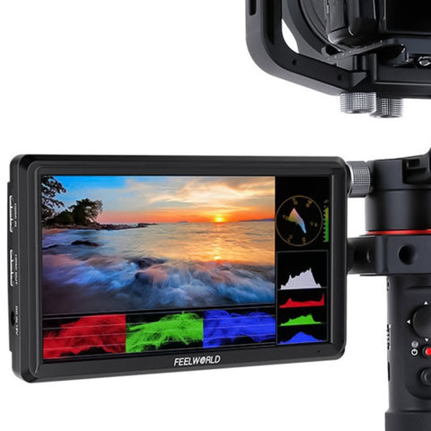 FEELWORLD FW568 V3 Moniteur de champ pour appareil photo reflex numérique 3D LUT à 6 pouces, IPS Full HD 1920 x 1152, support bras inclinable pour entrée HDMI