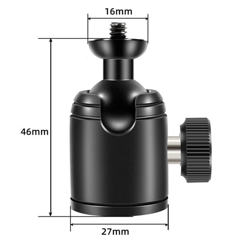 BEXIN K18A Mini testa a sfera panoramica in metallo con rotazione di 360 gradi, K18A