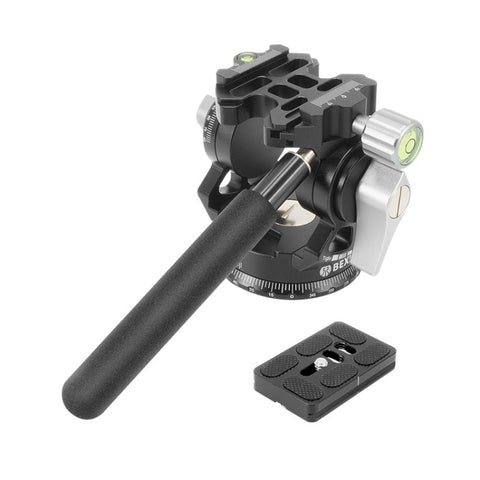 BEXIN DT-02S/S Testa di trascinamento fluida con azione treppiede per carichi pesanti, panorama 2D a 360 gradi, con piastra a sgancio rapido, DT-02S/S