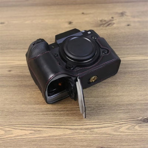 Pour Fujifilm XH2S Base mezza custodia per fotocamera en peau PU avec filettatura da 1/4 di pollice, pour Fujifilm XH2S