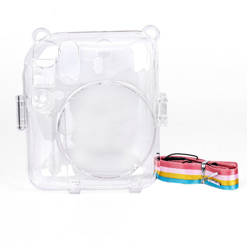 Pour FUJIFILM Instax mini 12 Borsa per fotocamera con custodia rigida en cristallo con tracolla, pour FUJIFILM Instax mini 12