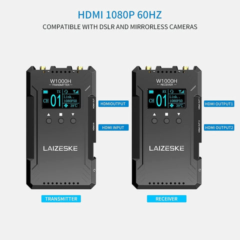 LAIZESKE W1000H Sistema di trasmissione video wireless HDMI da 1000 piedi, W1000H