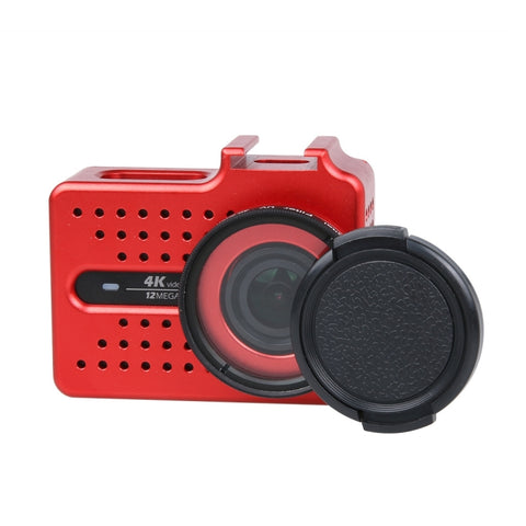 Custodia protettiva in lega di alluminio CNC con filtro UV e cappuccio protettivo per obiettivo per Xiaomi Xiaoyi Yi II 4K Sport Action Camera, 3 in 1 Xiaoyi II (Silver), 3 in 1 Xiaoyi II (Red), 3 in 1 Xiaoyi II (Black)