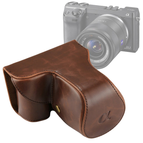 Étui en peau PU pour appareil photo complet avec ceinture pour Sony NEX 7 / F3 (obiettivo 18-55 mm), pour Sony NEX 7 / F3, pour Sony NEX 7