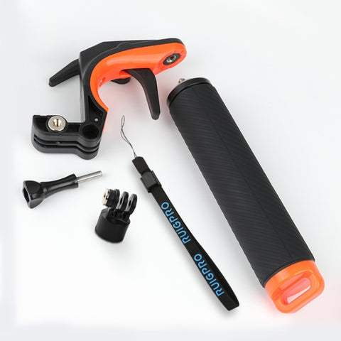 Grilletto dell'otturatore + Asta di galleggiamento per immersione con impugnatura galleggiante con cinturino regolabile anti-smarrimento, vite e chiave per GoPro HERO8 Nero