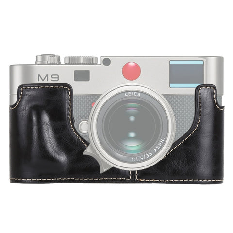 Base mezza custodia per fotocamera in pelle PU con filettatura da 1/4 di pollice per Leica M9, For Leica M9
