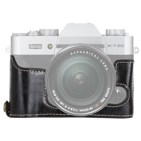 Base mezza custodia per fotocamera in pelle PU con filo da 1/4 di pollice per FUJIFILM X-T10 / X-T20, For FUJIFILM  XT10, For FUJIFILM XT10